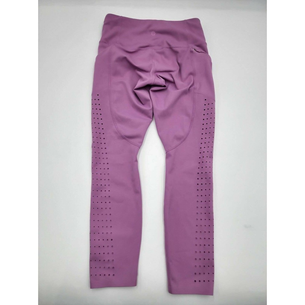 Athleta Cropped Purple Lasercut Leggings Women's Size XSP